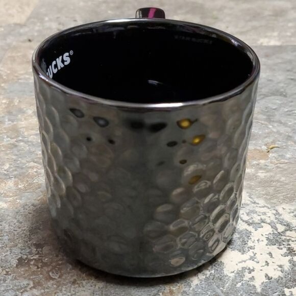 2019 Starbucks 12oz Cup Mug CERAMIC Coffee Tea Hot Cocoa Hammered Gunmetal - Picture 7 of 11